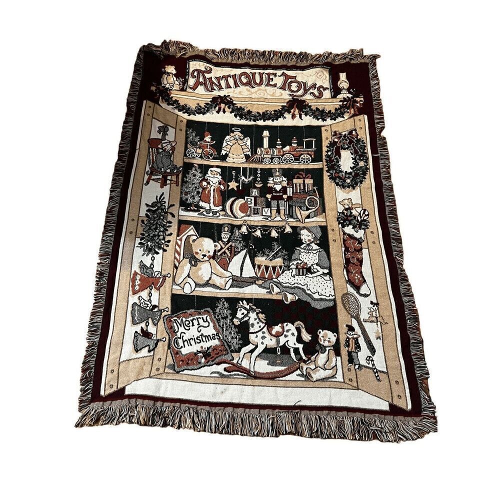 Vintage Antique Toys Tapestry Throw Blanket